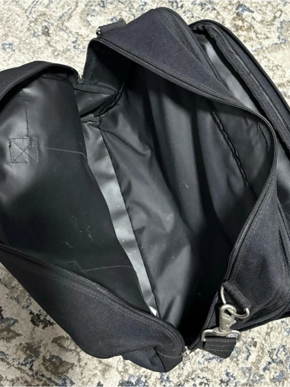 Vintage Eddie Bauer Black Laptop Brief with Brown Accent